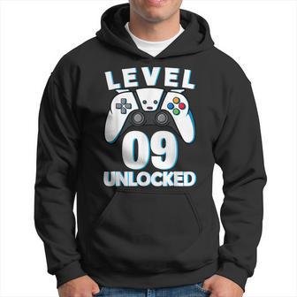 Level 9 Unlocked 9Th Birthday Gaming Gamer Boys Hoodie - Thegiftio UK