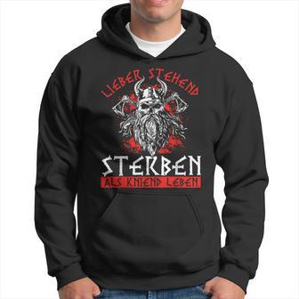 Lieber Stehend Sterben Als Kniend Leben Tattoo German Rock Kapuzenpullover - Geschenkecke