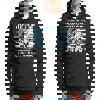 I Liked The Lions Before It Was Cool Lion In America Flag Hoodie - Thegiftio UK