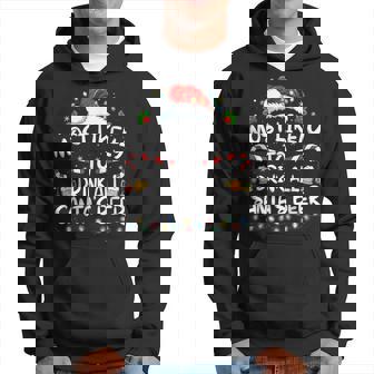 Most Likely To Drink All Santa's Beer Drinking Christmas Hoodie - Thegiftio UK