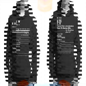Lily Informations Nutritionnelles Taille De Service Calories Sweat à capuche - Cadeauxyz