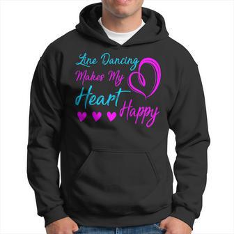Line Dancing Makes My Heart Happy Line Dance Hoodie - Thegiftio UK
