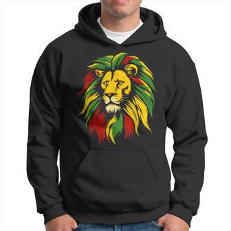 Lion Rasta Rastafari Jamaica Flag Colors Reggae Music Lover Hoodie - Thegiftio UK