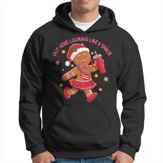 Out Here Looking Like A Snack Gingerbread Boujee Xmas Hoodie - Thegiftio UK
