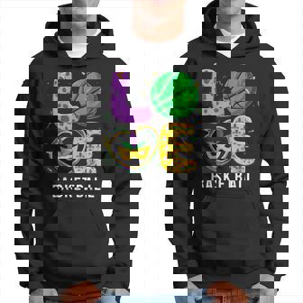 Love Basketball Ball Leopard Mardi Gras Fat Tuesday Parade Hoodie - Monsterry