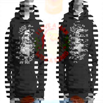 I Love A Man With A Beard Xmas Christmas Santa Claus Costume Hoodie | Seseable UK