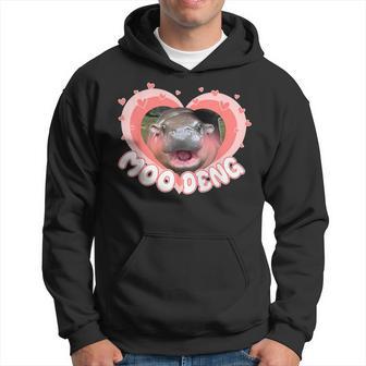 I Love Moo Deng Baby Hippo Moo Deng I Heart Moo Deng Hoodie - Thegiftio UK