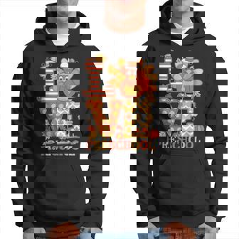 Love Preschool Teacher Turkey Fall Leaves Thanksgiving Men's Hoodie - Monsterry