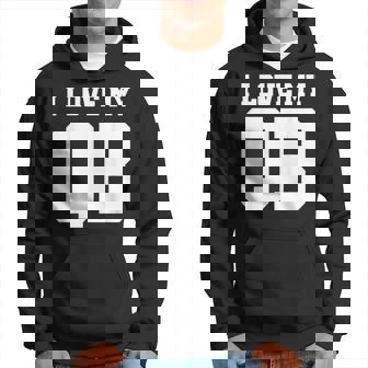 I Love My Quarterback Qb I Heart My Quarterback Football Hoodie | Seseable UK