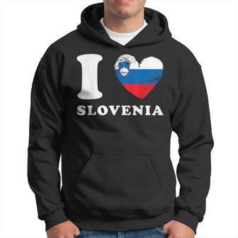 I Love Slovenia Heart Flag Slovenia Hoodie - Thegiftio UK