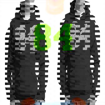 Lucky Number 84 Green Vintage Sports Player Fan Jersey Hoodie - Monsterry