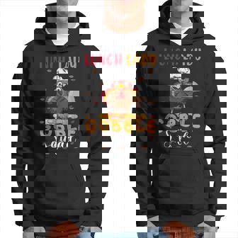 Lunch Lady Gobble Squad Thanksgiving Turkey Lunch Lady Hoodie | Mazezy