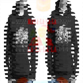 Maga La La La Donald Trump Potus 47 Ugly Christmas Sweater Hoodie | Mazezy
