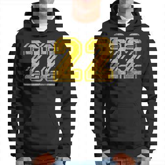 Maglia 22 Giallo Distressedarsity Numero 22 Felpa con cappuccio - Novitaregali