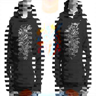 Medieval Knight Armor Sword Shield Dragon Vintage Graphic Hoodie - Thegiftio