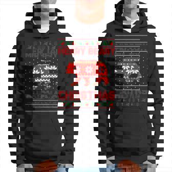 Merry Beary Christmas Winter Ugly Sweater Hoodie - Thegiftio