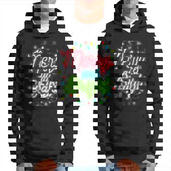 Merry And Bright Christmas Lights Family Pajama Xmas Holiday Hoodie - Thegiftio UK