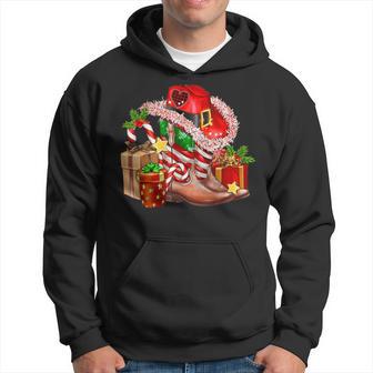 Merry Christmas Y'all Western Country Cowboy Boots Hoodie - Thegiftio UK