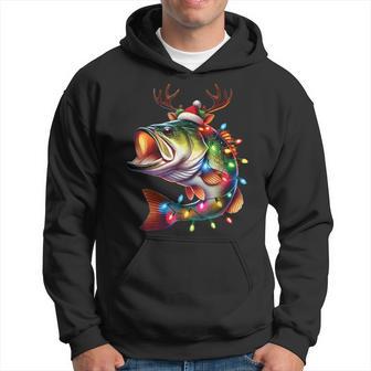 Merry Fishmas Santa Fishing Lovers Fisherman Christmas Hoodie - Thegiftio UK