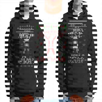 Merry Liftmas Christmas Ugly Santa Sweater Hoodie - Thegiftio