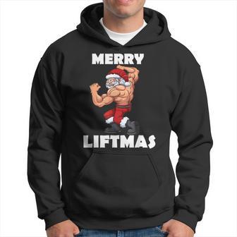 Merry Liftmas Ugly Christmas Sweater Santa Gym Workout Hoodie - Thegiftio UK