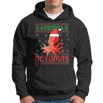 Merry Octomas Octopus Ugly Christmas Sweater Sea Fish Hoodie - Thegiftio UK