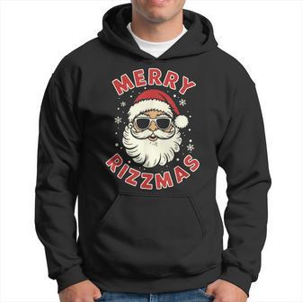 Merry Rizzmas Christmas Rizz Cool Santa Sunglasses Xmas Pjs Hoodie - Thegiftio UK