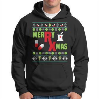 Merry Xmas Christmas Pharmacist Ugly Sweater Hoodie - Thegiftio UK