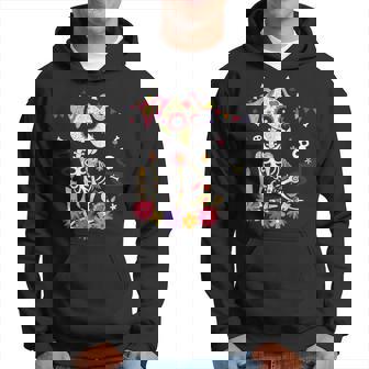 Mexican Dog Day Of The Dead Skeleton Sugar Flowers Dogs Hoodie - Thegiftio UK