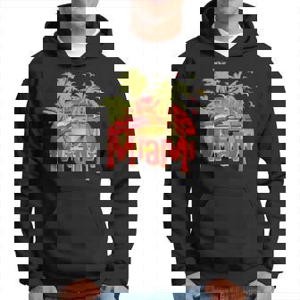 Miami 80S Summer And Beach Palm Trees Sunset Hoodie - Monsterry