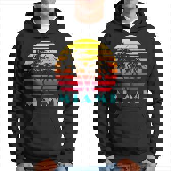 Miami 80S Summer Sunset Retro Beach Palm Tree Sunset Hoodie - Monsterry