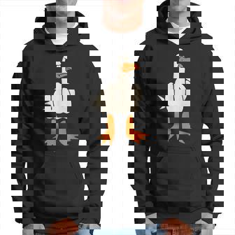 Middle Finger Seagull Adult Humor Gesture Flip Off Hoodie - Thegiftio UK