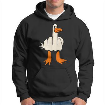 Middle Finger Seagull Adult Humor Gesture Flip Off Hoodie - Thegiftio UK