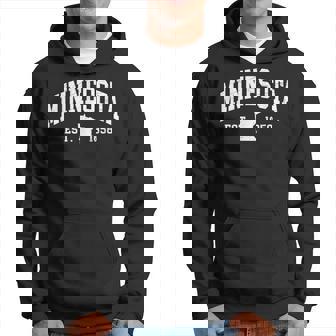 Minnesota Est 1858 Distressed Worn Classic Hoodie - Seseable