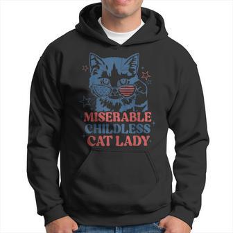 Miserable Childless Cat Ladies Against Fascism Hoodie - Thegiftio UK