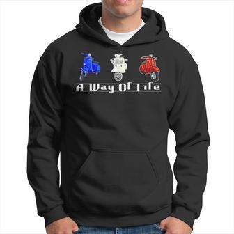 Mod Scooter A Way Of Life Roundel Colour Scooters Hoodie - Thegiftio UK