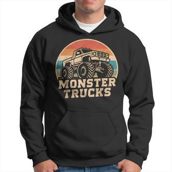 Monster Truck Birthday Party Retro Monster Trucks Hoodie - Thegiftio UK