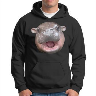 Moo Deng Bouncy Pig The Cute Baby Hippo Face Hoodie - Thegiftio UK