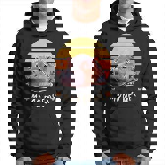 Moo Deng Cute Baby Pygmy Hippo Bouncy Pig In Thai Vintage Hoodie - Thegiftio