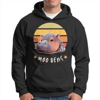 Moo Deng Cute Baby Pygmy Hippo Bouncy Pig In Thai Vintage Hoodie - Thegiftio UK