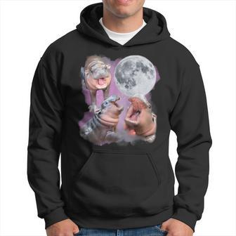 Moo Deng With The Moon Memes Hoodie - Thegiftio UK