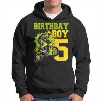 Motocross Mx 5Th 5 Year Old Dirt Bike Birthday Party Hoodie - Monsterry