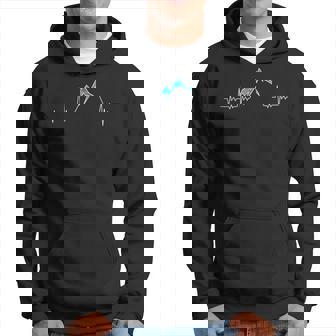 Mountains Hearbeat Hiking Pulse Line Mountaineer Hoodie - Thegiftio