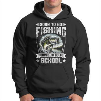 N Boys Fishing Forced To Go To School Bass Fish Hoodie - Thegiftio UK