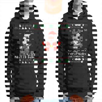 Namasleigh Santa Claus Namaste Yoga Ugly Christmas Sweater Hoodie - Thegiftio