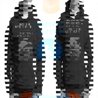 Nature Conservation Wolf Environmental Protection Mountain Silhouette Hoodie - Monsterry