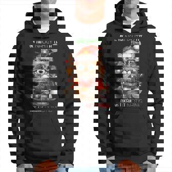 On The Naughty List And I Regret Nothing Cat Christmas Hoodie - Monsterry