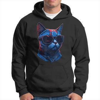 Nerdy Cat With Glasses Animals House Tigers Hoodie - Thegiftio UK