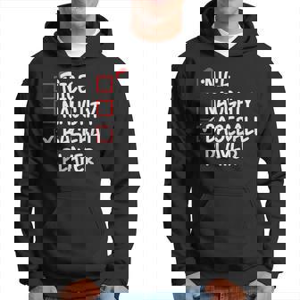Nice Naughty Baseball Player Christmas List Santa Xmas Hoodie | Seseable UK