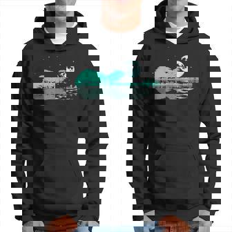 Noche Lago Guitarra Eléctrica Reflejos Amante De La Guitarra Sudadera - Regaloses